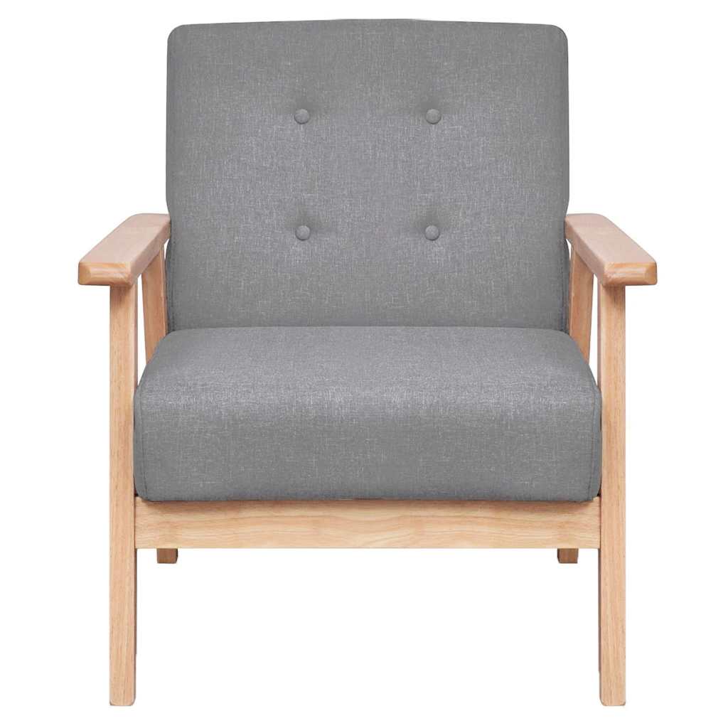 vidaXL Sofa-Set 2-tlg. Stoff Hellgrau