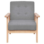 vidaXL Sofa-Set 2-tlg. Stoff Hellgrau