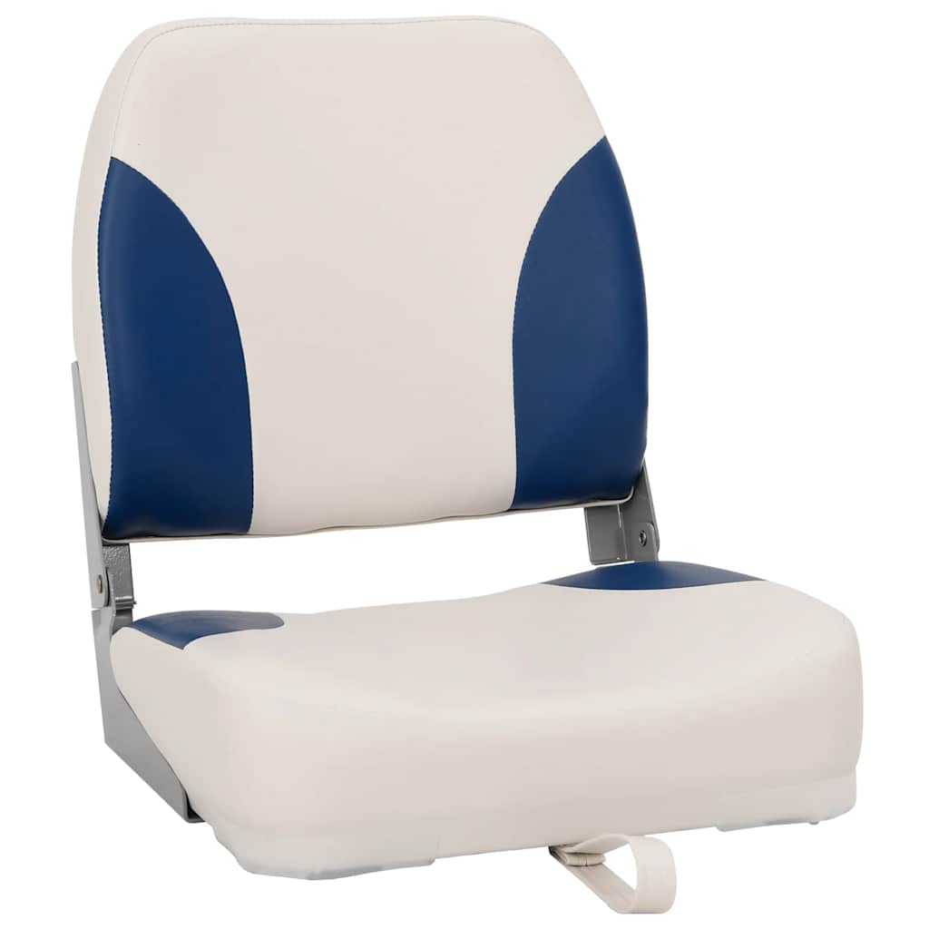 vidaXL Klappbarer Bootssitz 1 Set mit Polster in Blau-Weiß