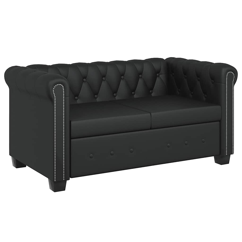 vidaXL Chesterfield-Sofas 2-Sitzer und 3-Sitzer Kunstleder Schwarz