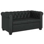 vidaXL Chesterfield-Sofas 2-Sitzer und 3-Sitzer Kunstleder Schwarz