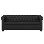vidaXL Chesterfield-Sofas 2-Sitzer und 3-Sitzer Kunstleder Schwarz