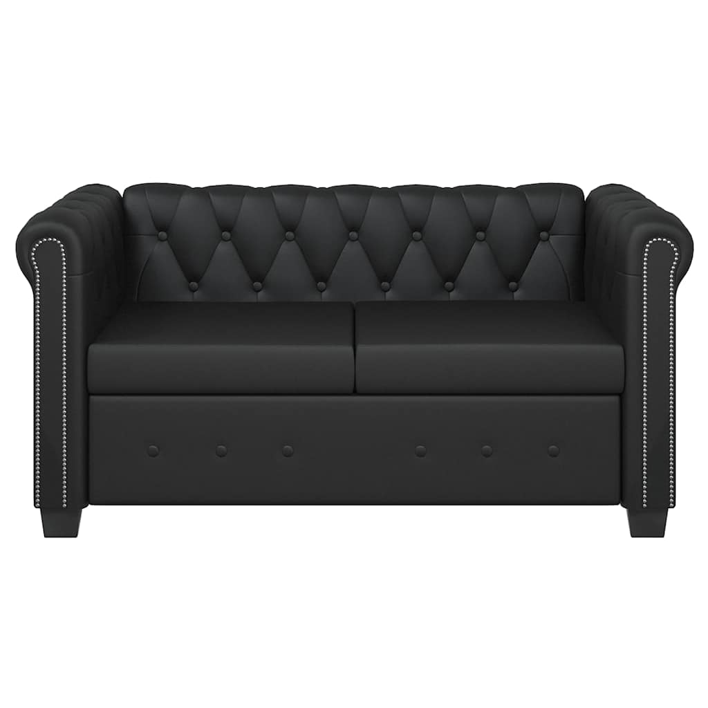 vidaXL Chesterfield-Sofas 2-Sitzer und 3-Sitzer Kunstleder Schwarz