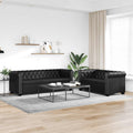 vidaXL Chesterfield-Sofas 2-Sitzer und 3-Sitzer Kunstleder Schwarz