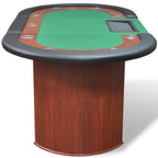 vidaXL Pokertisch für 10 Spieler mit Dealerbereich und Chipablage Grün