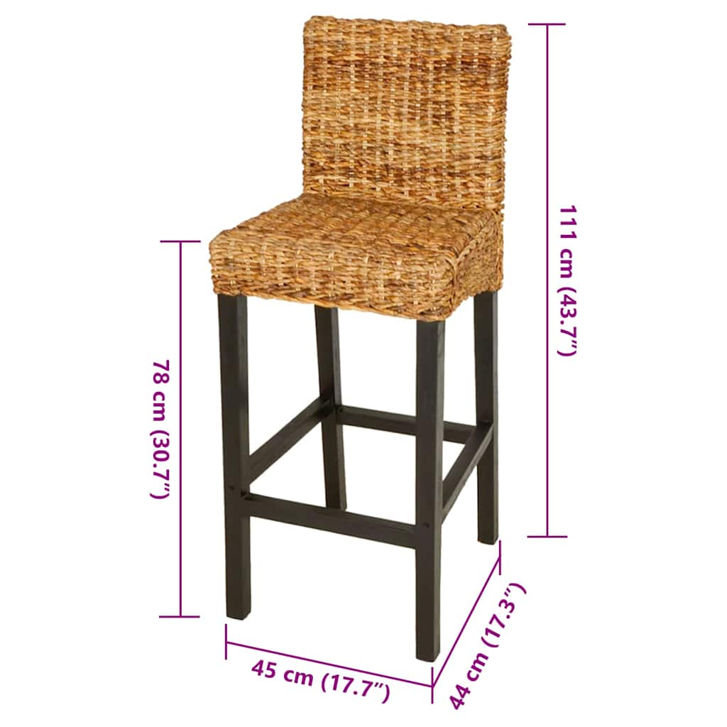 vidaXL Barstühle 2 Stk. Abaca