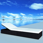 vidaXL Sonnenliege Schwarz Poly-Rattan