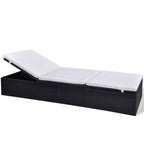 vidaXL Sonnenliege Schwarz Poly-Rattan