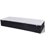 vidaXL Sonnenliege Schwarz Poly-Rattan