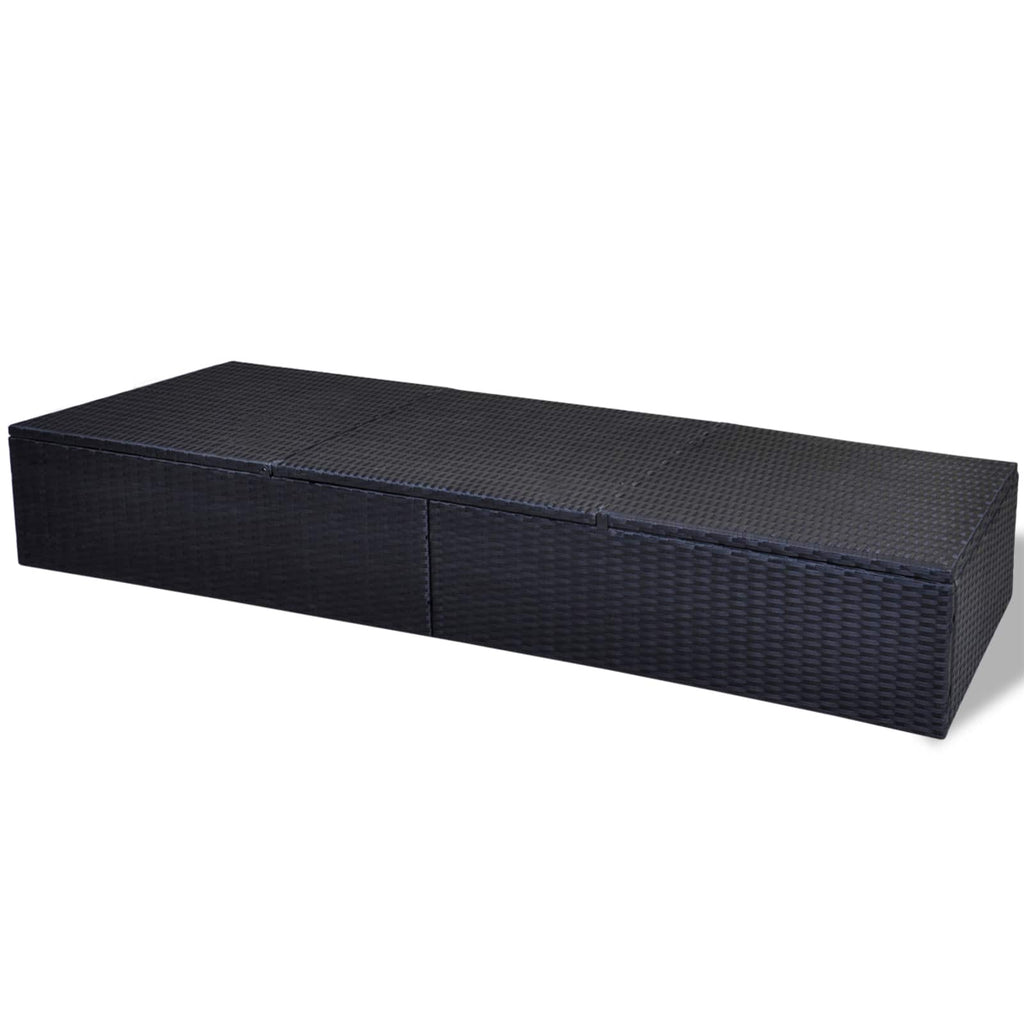 vidaXL Sonnenliege Schwarz Poly-Rattan