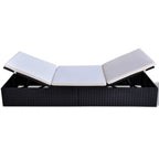 vidaXL Sonnenliege Schwarz Poly-Rattan