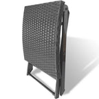 vidaXL Klapphocker Poly Rattan Schwarz