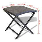vidaXL Klapphocker Poly Rattan Schwarz