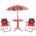 vidaXL 3-tlg. Garten-Bistro-Set für Kinder mit Sonnenschirm Rot