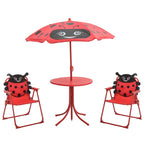 vidaXL 3-tlg. Garten-Bistro-Set für Kinder mit Sonnenschirm Rot