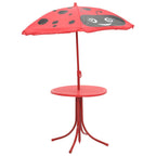 vidaXL 3-tlg. Garten-Bistro-Set für Kinder mit Sonnenschirm Rot