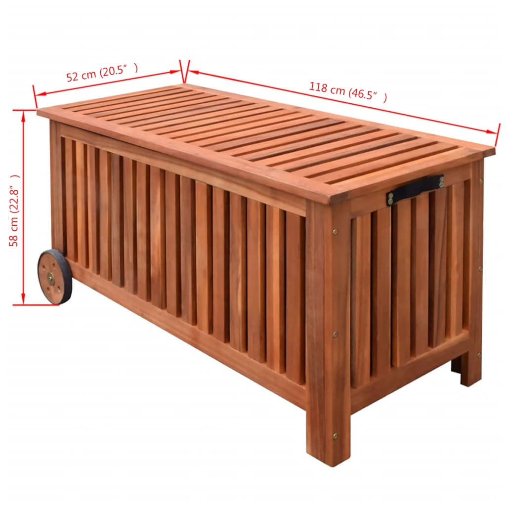 vidaXL Garten-Aufbewahrungsbox 118x52x58 cm Holz