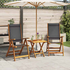vidaXL Gartenstühle 2 Stk. Klappbar Massivholz Akazie und Textilene