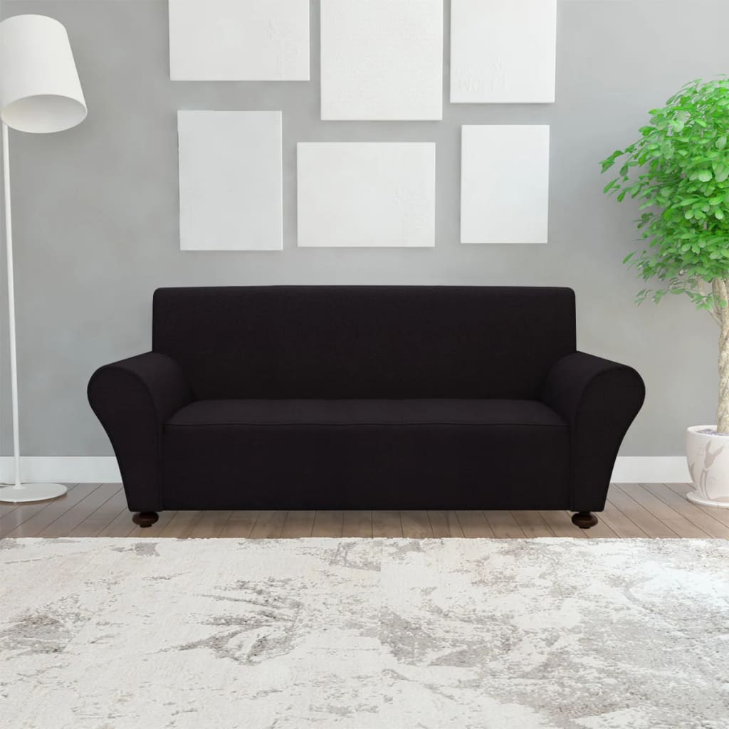 vidaXL Stretch-Sofahusse Schwarz Polyester-Jersey