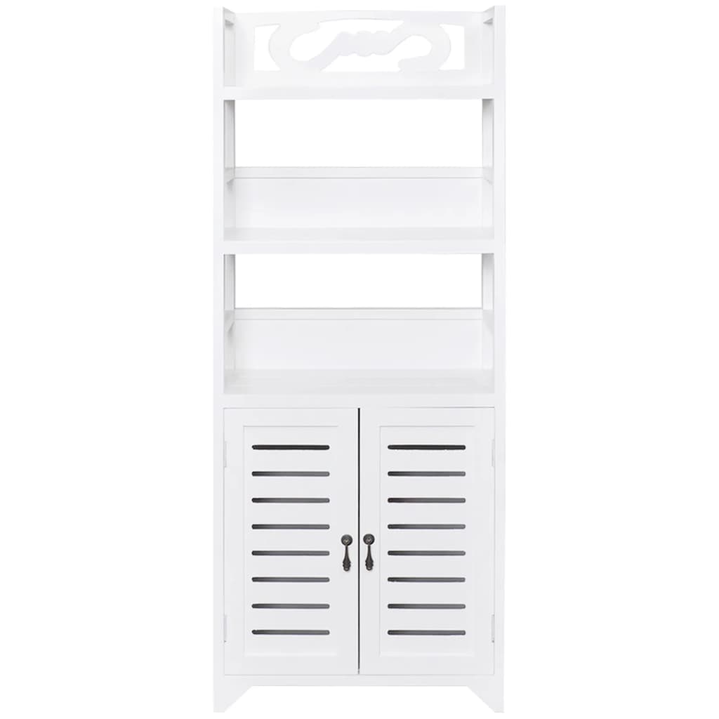 vidaXL Badezimmerschrank Albuquerque Holz Weiß 46x24x117,5 cm