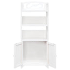 vidaXL Badezimmerschrank Albuquerque Holz Weiß 46x24x117,5 cm