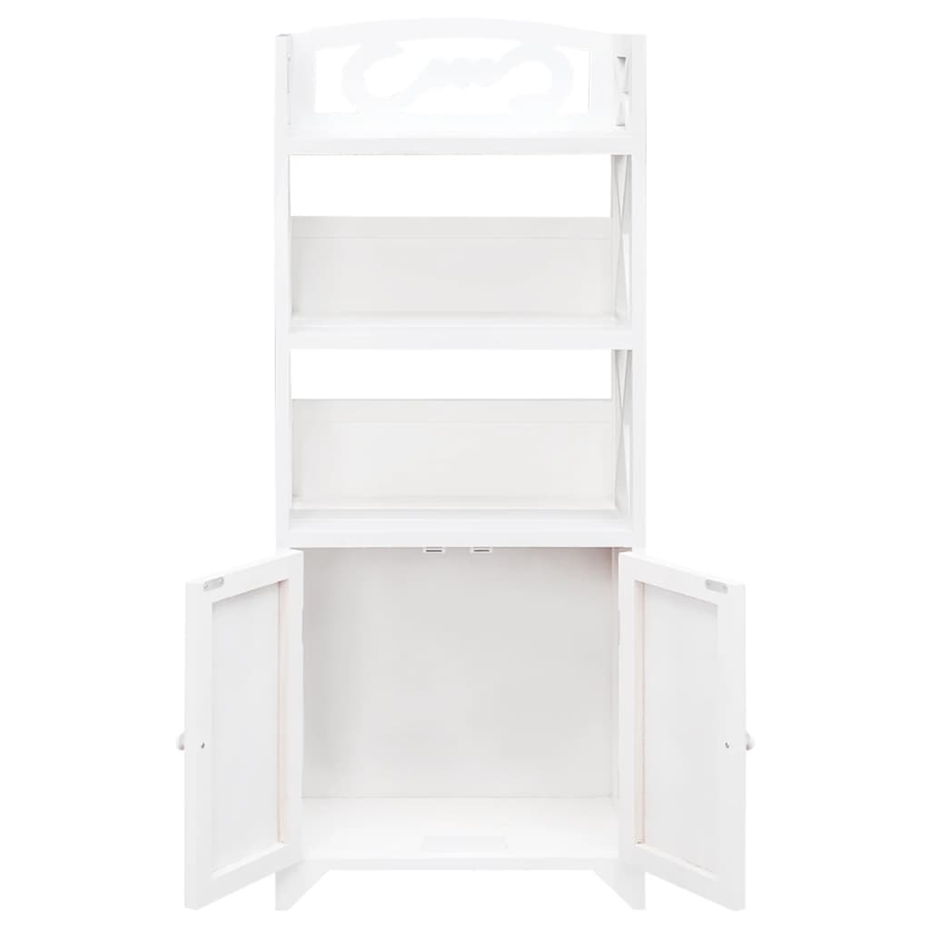 vidaXL Badezimmerschrank Albuquerque Holz Weiß 46x24x117,5 cm