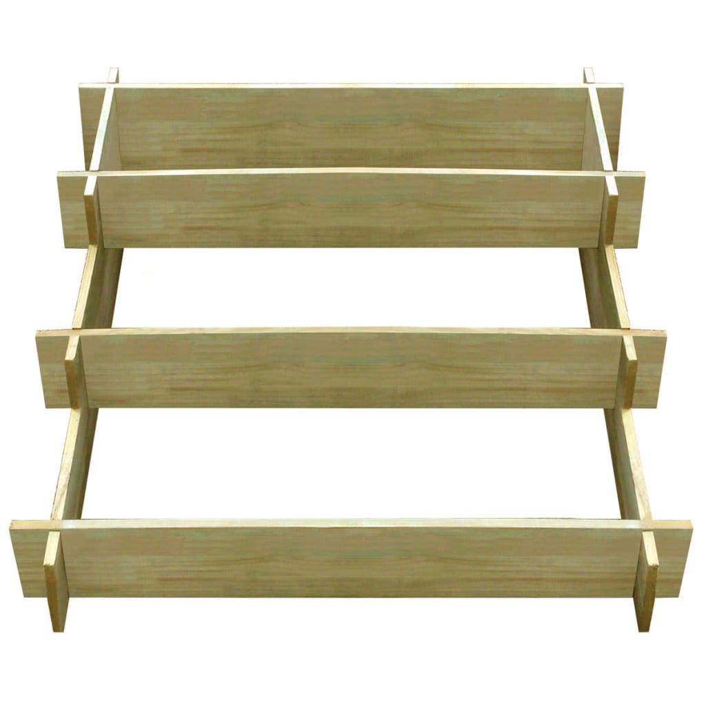 vidaXL 3-stufiger Pflanzkübel 90 x 90 x 35 cm Holz Imprägniert