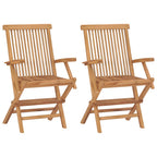 vidaXL Gartenstühle 2 Stk. Klappbar Massivholz Teak
