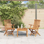 vidaXL Gartenstühle 2 Stk. Klappbar Massivholz Teak