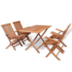 vidaXL 5-tlg. Garten-Essgruppe Klappbar Massivholz Teak