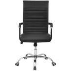 vidaXL Bürostuhl Kunstleder 55x63 cm Schwarz