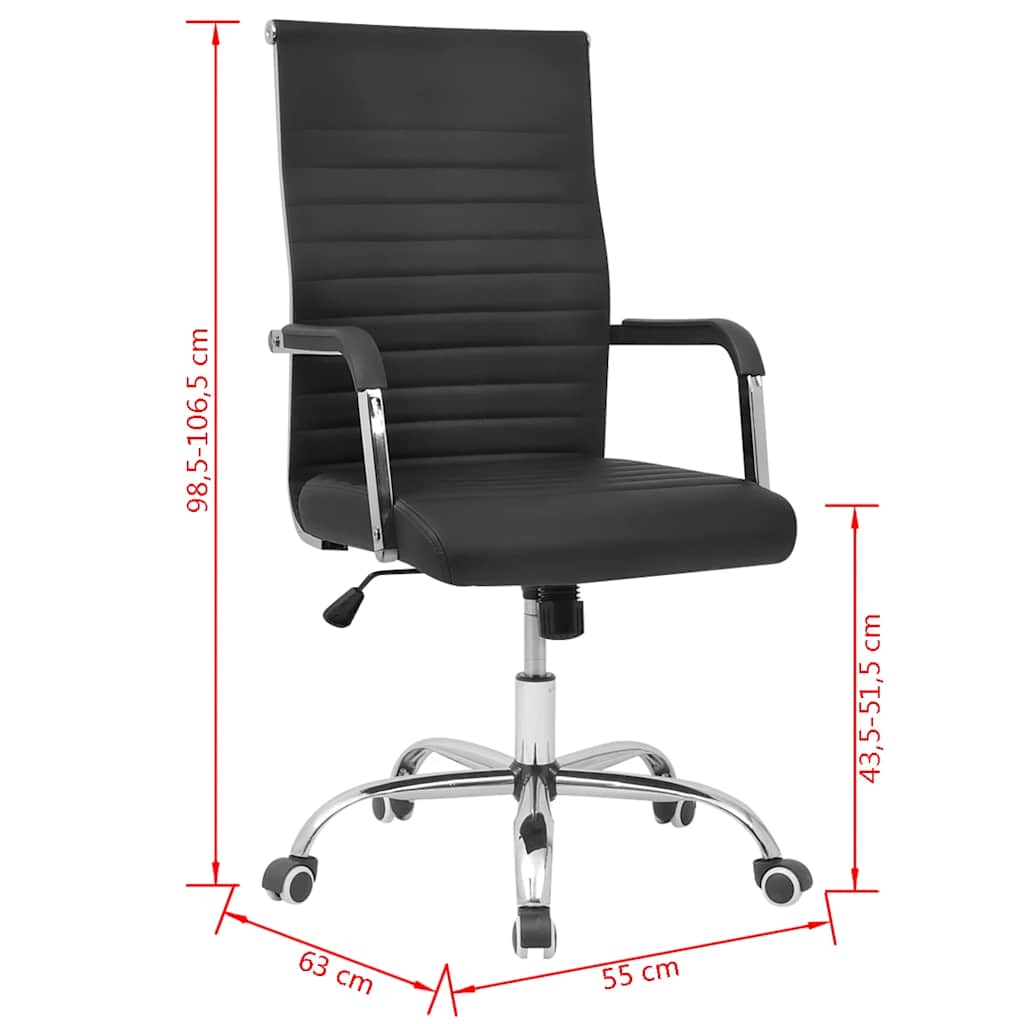 vidaXL Bürostuhl Kunstleder 55x63 cm Schwarz