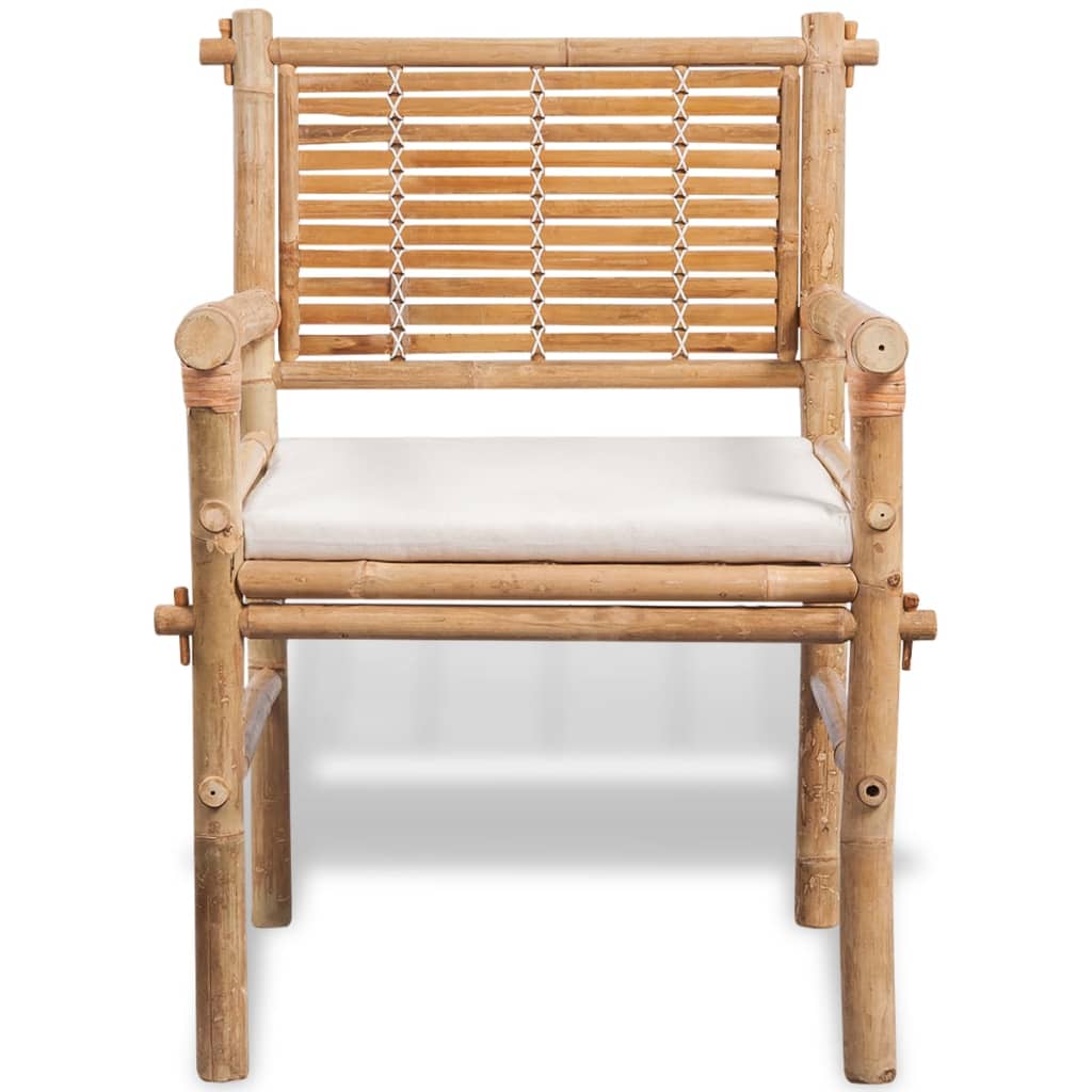 vidaXL 3-tlg. Bistro-Set mit Auflagen Bambus