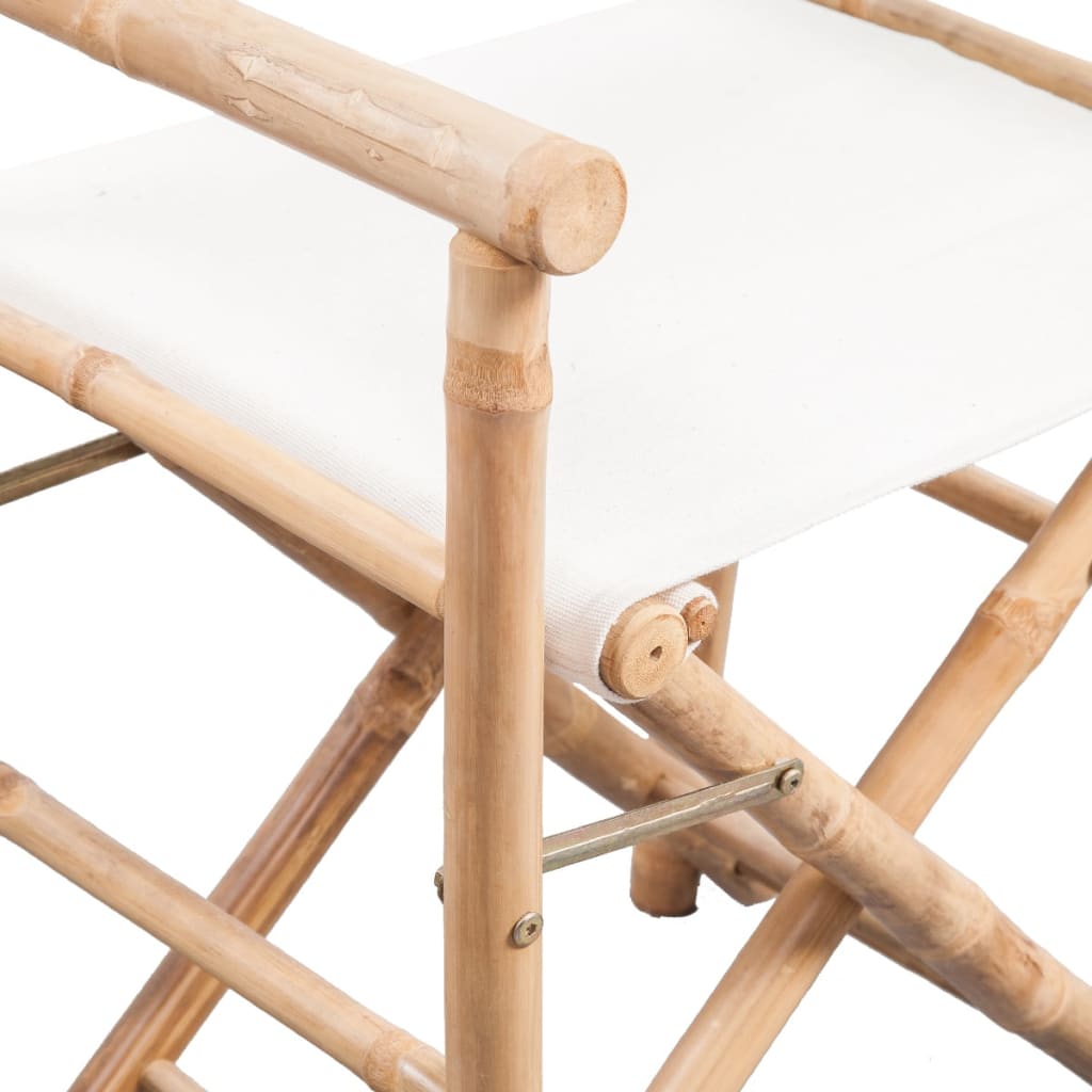 vidaXL Klappbarer Regiestuhl 2 Stk. Bambus und Canvas