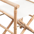 vidaXL Klappbarer Regiestuhl 2 Stk. Bambus und Canvas