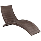 vidaXL Klappbare Sonnenliege mit Auflage Poly Rattan Braun