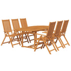 vidaXL 7-tlg. Garten-Essgruppe Massivholz Akazie 150-200 cm