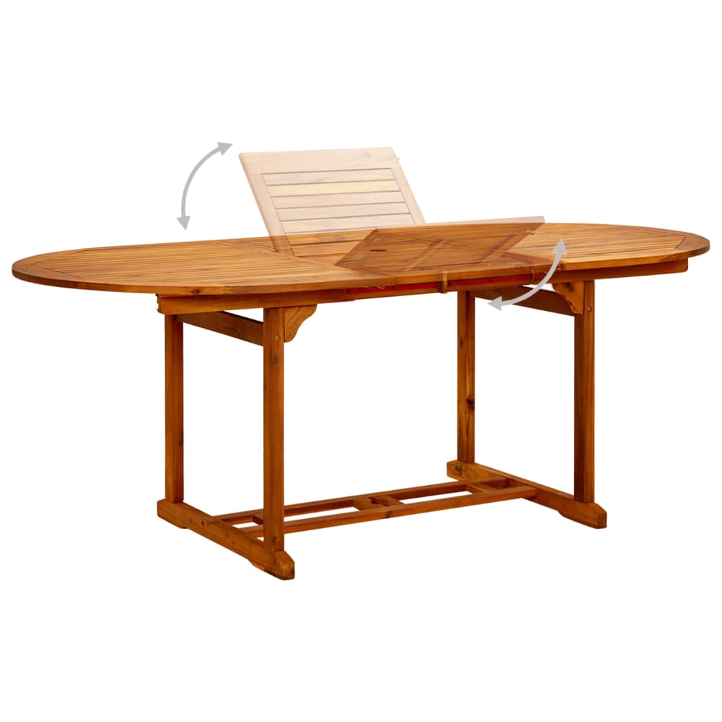 vidaXL Gartentisch (150-200)x100x75 cm Massivholz Akazie