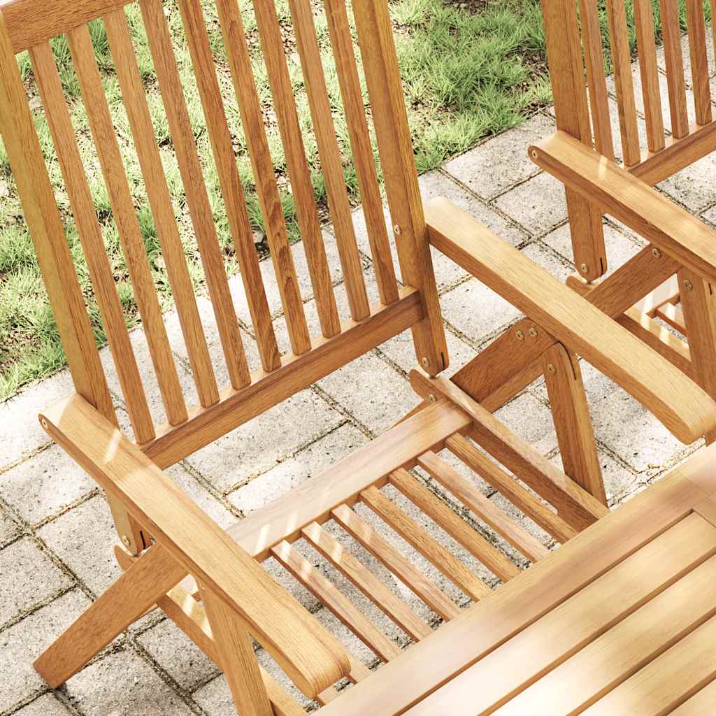 vidaXL Gartenstühle 2 Stk. Klappbar Akazie Massivholz Braun