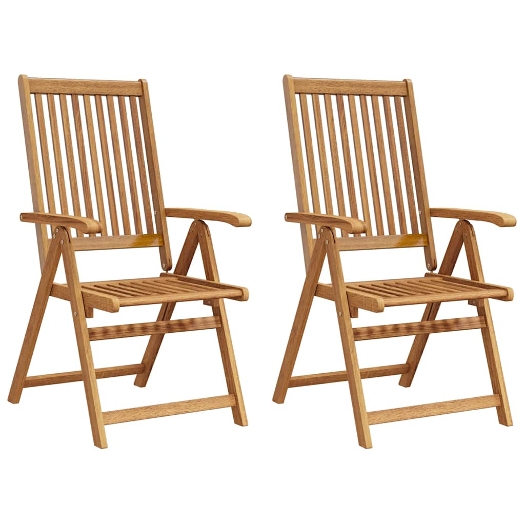 vidaXL Gartenstühle 2 Stk. Klappbar Akazie Massivholz Braun