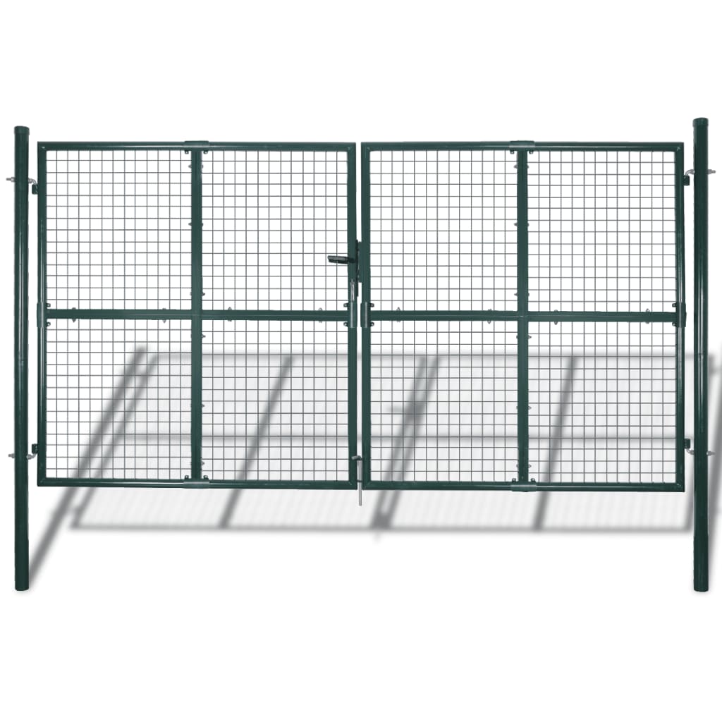 vidaXL Doppeltür-Gartentor 300x150 cm pulverbeschichteter Stahl