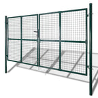 vidaXL Doppeltür-Gartentor 300x150 cm pulverbeschichteter Stahl