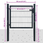 vidaXL Zauntor Stahl Anthrazit 100x100 cm