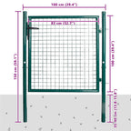 vidaXL Einzeltür-Gartentor 100x100 cm pulverbeschichteter Stahl