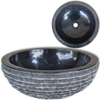 vidaXL Waschbecken Marmor 40 cm Schwarz