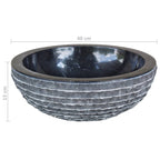 vidaXL Waschbecken Marmor 40 cm Schwarz