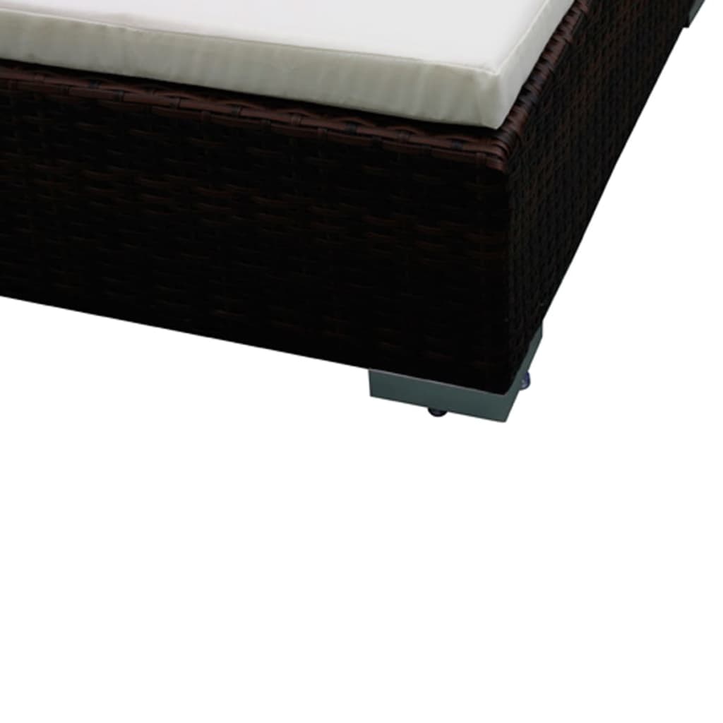 vidaXL 6-tlg. Garten-Lounge-Set mit Auflagen Poly Rattan Braun