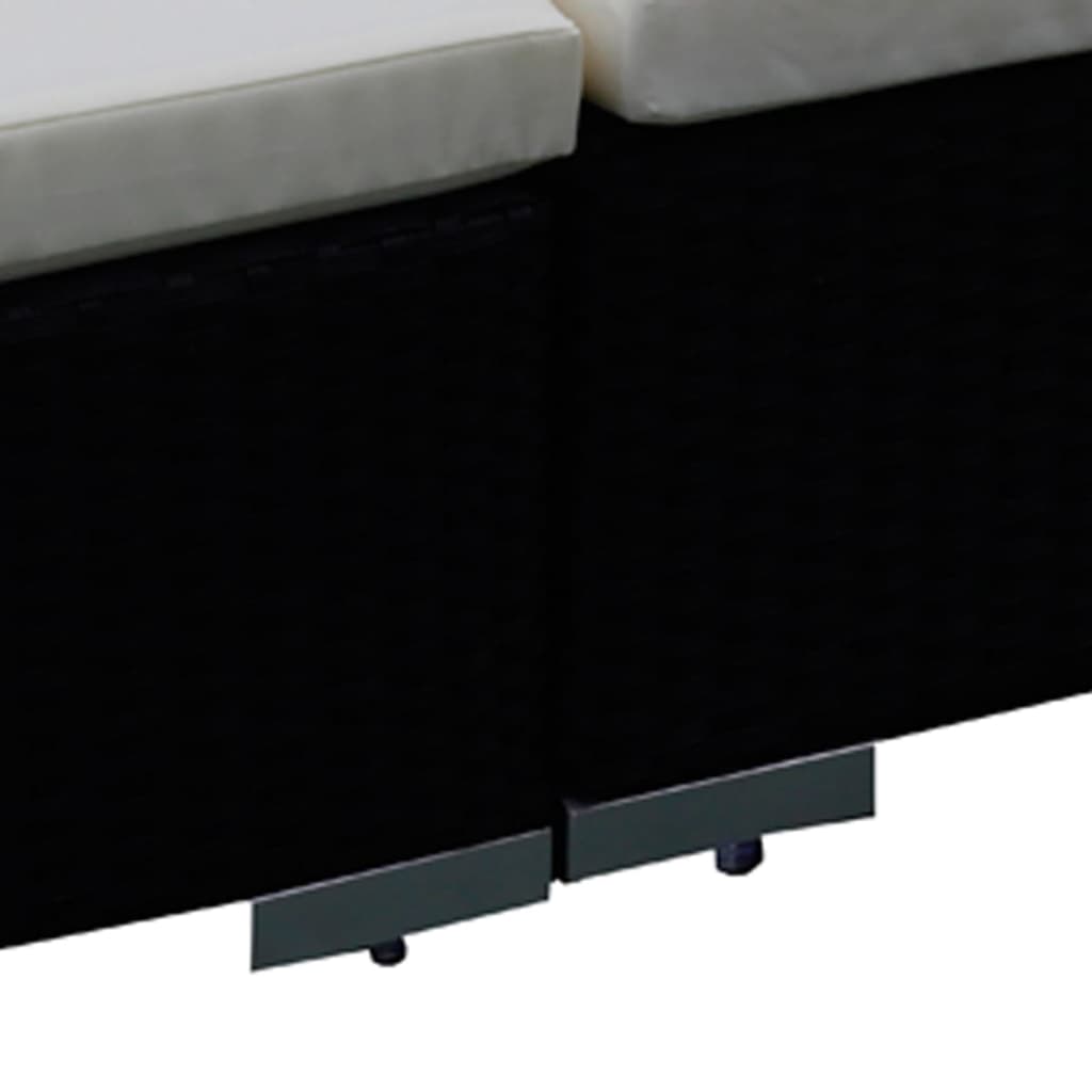 vidaXL 12-tlg. Garten-Lounge-Set mit Kissen Poly Rattan Schwarz