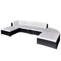vidaXL 6-tlg. Garten-Lounge-Set mit Kissen Poly Rattan Schwarz