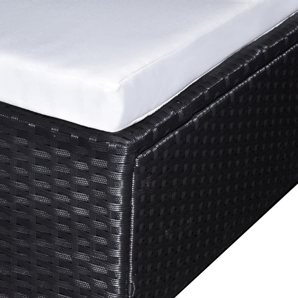 vidaXL 6-tlg. Garten-Lounge-Set mit Kissen Poly Rattan Schwarz
